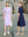 Elegant Minimalist Summer Dress with Belted Waist and Collar for the Contemporary Woman