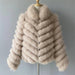 Reversible Luxury Fox Fur and Silk Winter Jacket - A Statement of Elegance