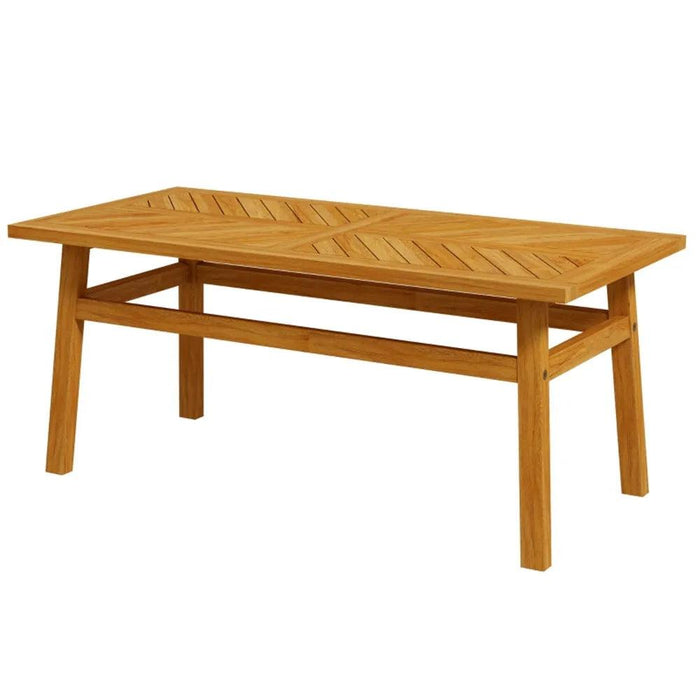 Acacia Wood Coffee Table with Walnut Finish - Stylish Rectangular Centerpiece for Your Living Room