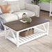 Farmhouse Style Coffee Table with Convenient Storage Shelf - Quick Assembly and Sturdy Build