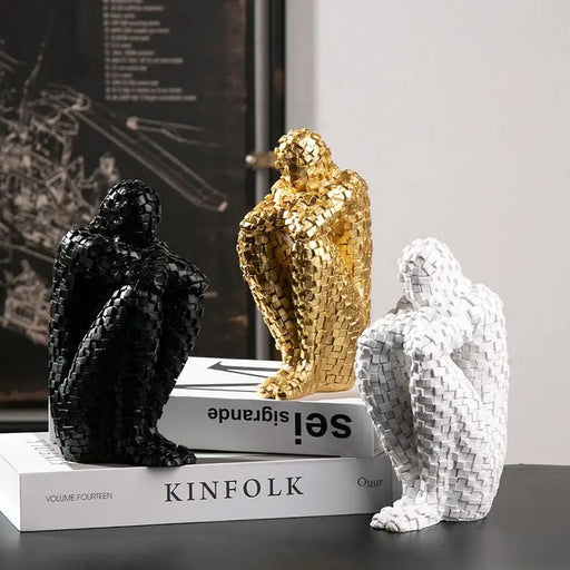 Abstract Thinker Resin Sculpture Statue for Modern Home Decor