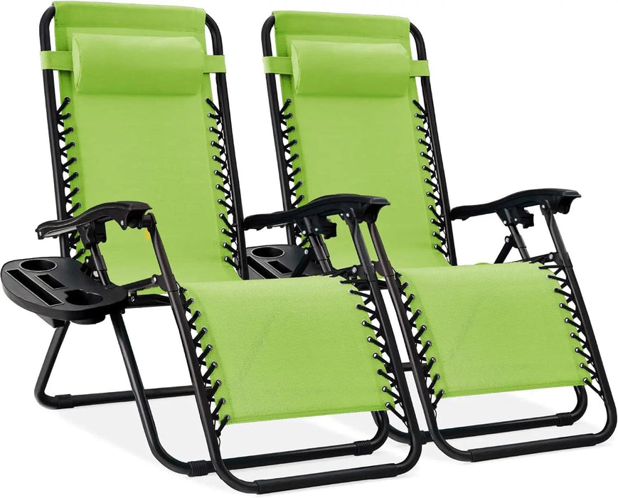 Luxury Zero Gravity Lounge Chairs Set with Accessories in Elegant Black