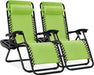 Luxury Zero Gravity Lounge Chairs Set with Accessories in Elegant Black