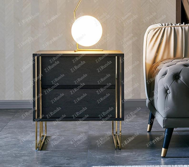 Chic Black Luxe Accent Table