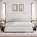 Elegant Linen Upholstered Bed Frame with Ample Storage Drawers