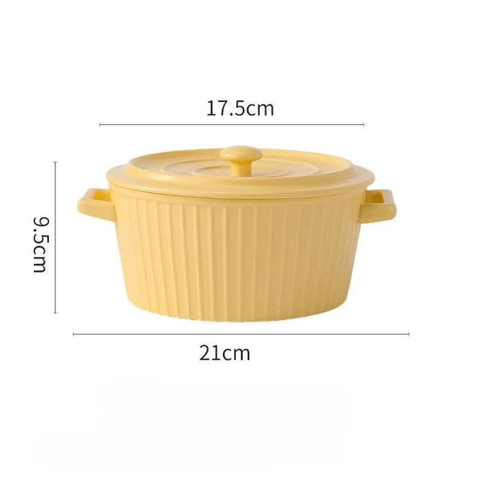 Elegant Heat-Insulating Ceramic Soup Bowl with Lid - Ideal for Ramen and Hearty Dishes