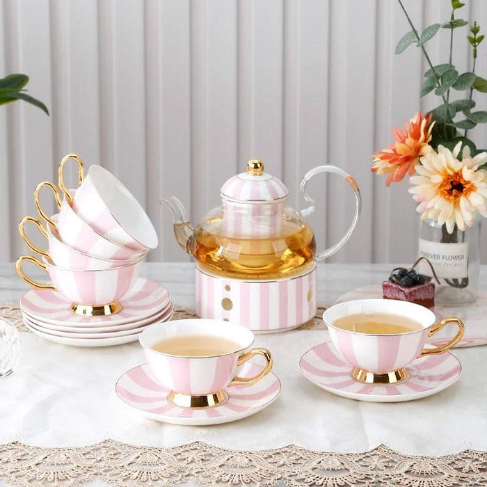 Elegant Lemon Blossom Fine Bone China Beverage Set - A Luxurious Experience for Tea and Coffee Enthusiasts