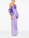 Customizable Elegant Strapless Purple Evening Dress with Pleated Design for Women