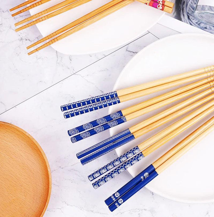 5 Pairs of Non-Slip Japanese Bamboo Chopsticks