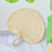 Vintage Raffia Hand Fan - Artisan Bamboo Cooling Accessory for Elegant Summer Celebrations