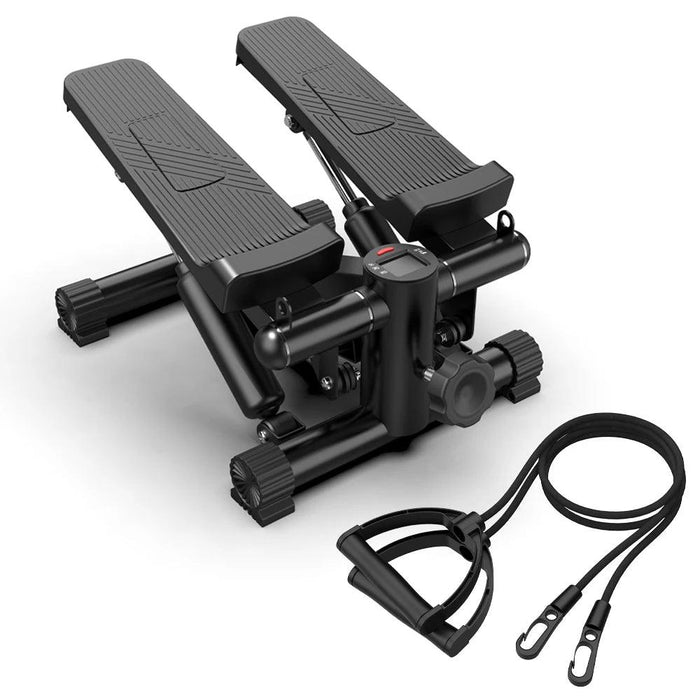 Compact Hydraulic Mini Stepper with LCD Monitor & Resistance Bands - 300LBS Capacity