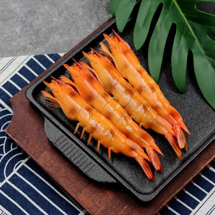 BBQ Seafood Decorative Props - Realistic Grilled Fish, Shrimp & Squid Models