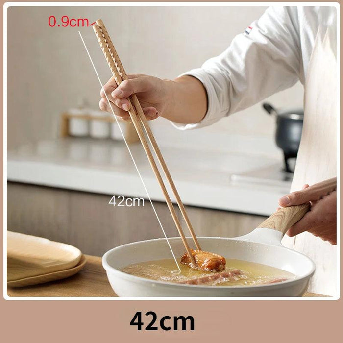 Extra Long Elegant Beech Wood Chopsticks for Noodles and Fried Delights