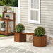 Tioman Hardwood Outdoor Planting and Seating Solution - Elegant Garden Flower Box with Bench