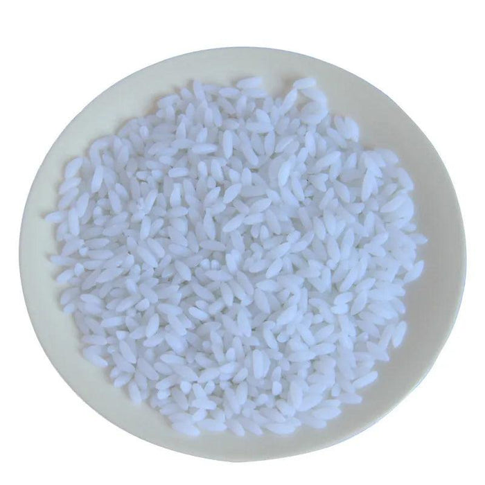 Lifelike PVC Artificial White Rice for Event Styling and Crafting - 5-Bag Set