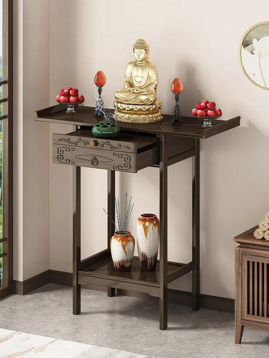 Classic Bamboo Entryway Table with Storage Drawer - Timeless Home Accent Furniture