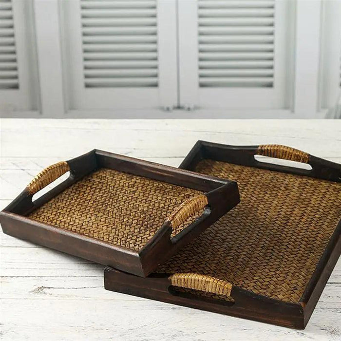 Chic Rattan Woven Serving Tray for Elegant Home Presentation