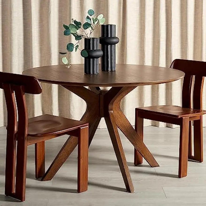 Chic Walnut Round Dining Table from SAFAVIEH Home Couture Collection