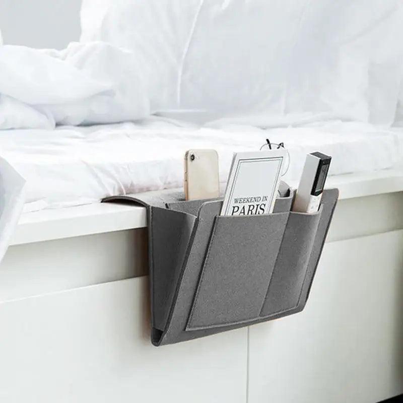 Chic Felt Wall Organizer - Stylish Non-Slip Storage Solution for Bedside Essentials