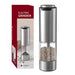 Automatic Rechargeable Salt and Pepper Grinder Duo with Adjustable Coarseness and Built-in LED Light