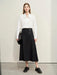 Chic Black A-Line Denim Skirt for Women - Stylish Autumn Essential with Button Front and Trendy Split Detail