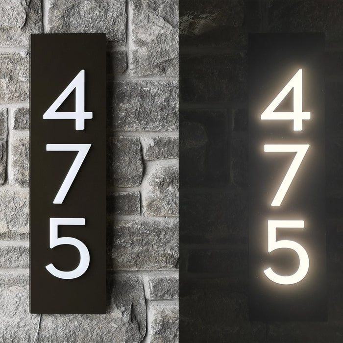 Personalized LED Address Sign with Illuminated House Number