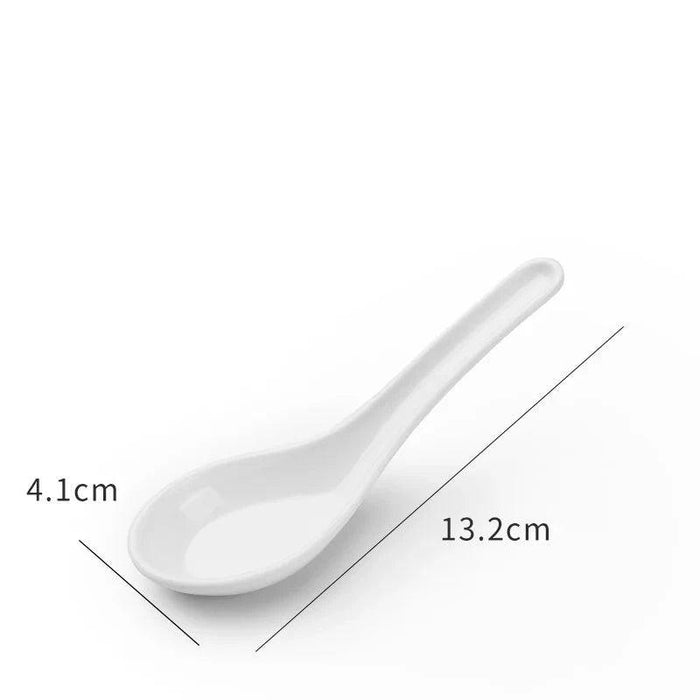 Sophisticated Black Melamine Serving Spoon with Elegant Japanese Porcelain Motif