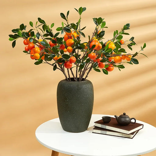 Vibrant Artificial Orange Blossom Branch for Enchanting Home and Garden Aesthetics