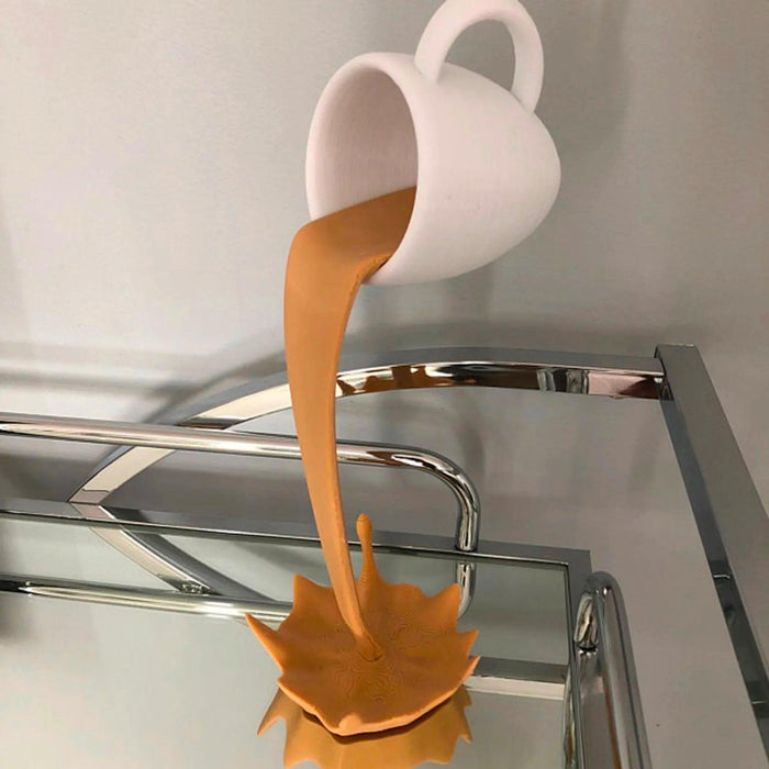 Gravity-Defying Whimsical Coffee Cup Art for Unique Home Decor