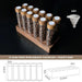 Elegant Coffee Bean Display Organizer with Glass Tubes and Walnut Base