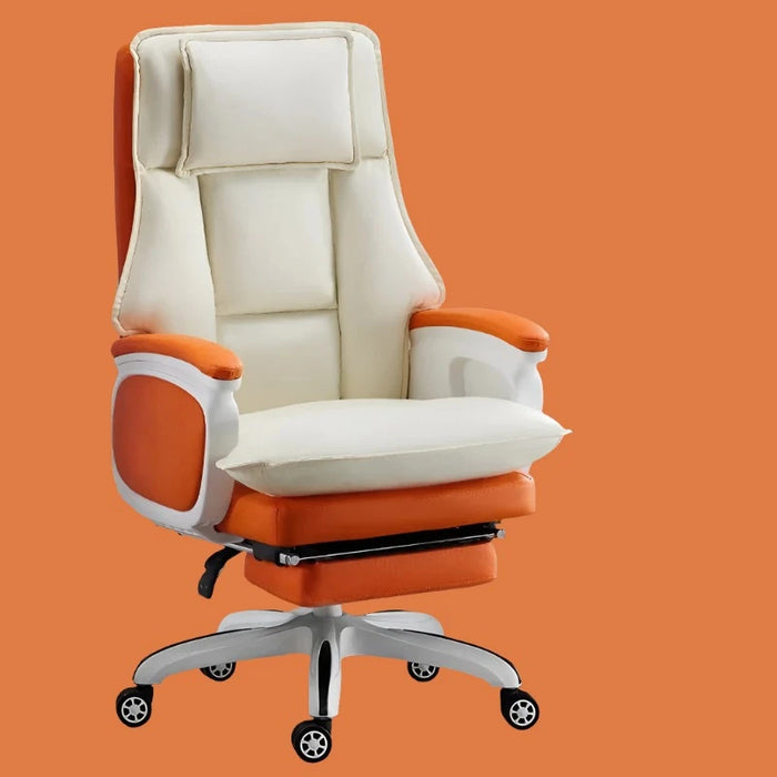 Sophisticated Ergonomic Leather Office Chair - Ultimate Comfort for Extended Use