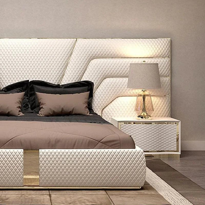 Elegant Customizable Leather King Bed Frame - Modern Luxury Design