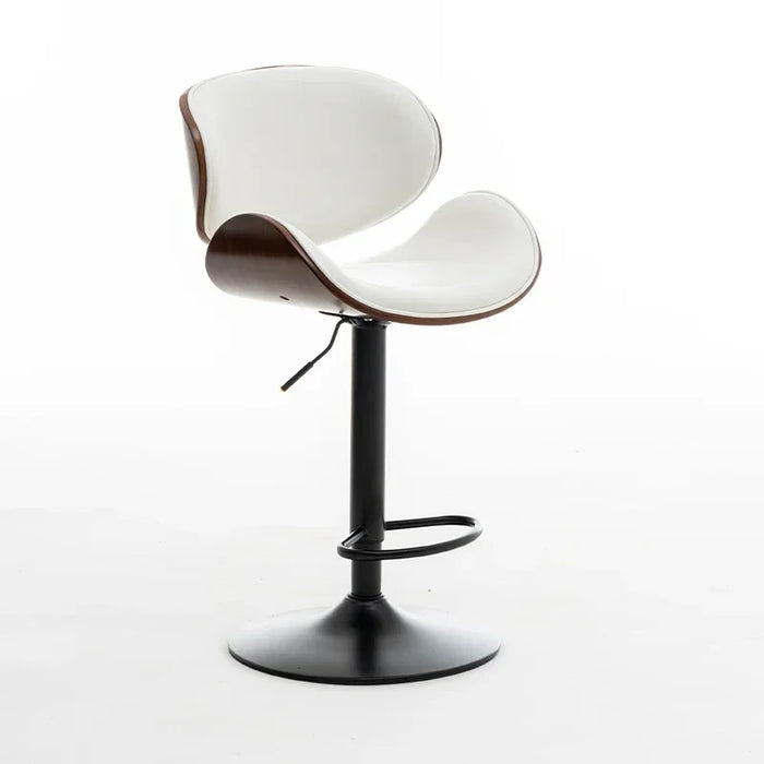 Elegant Genuine Leather Swivel Bar Stool - Chic Modern Seating Solution