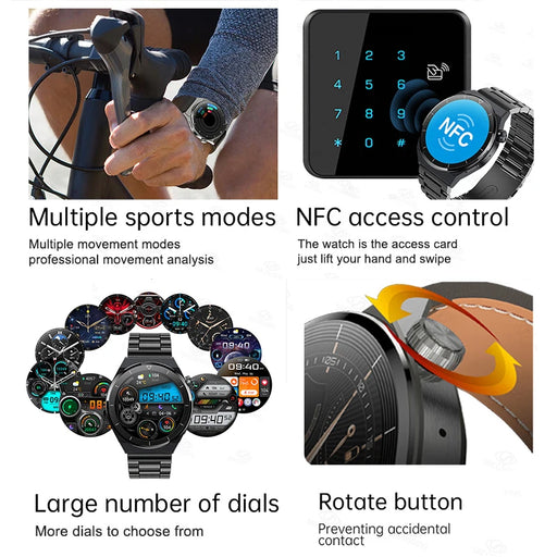 GT3 Pro NFC Smart Watch: Advanced Bluetooth Calling, Tracking, Voice Control, IP68 Waterproof & More!