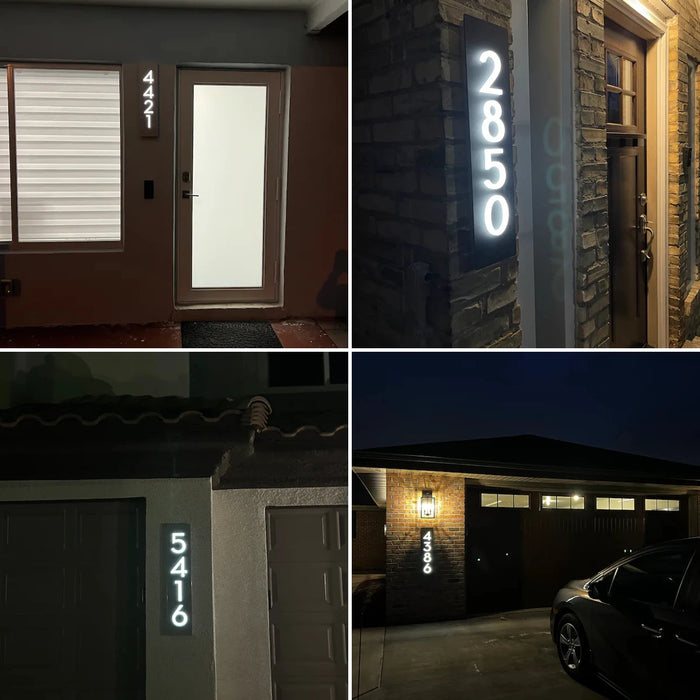 Personalized LED Address Sign with Illuminated House Number