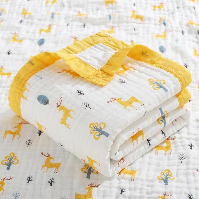 Charming Cartoon Cotton Swaddle Blanket for Infants - Multi-Functional Baby Wrap