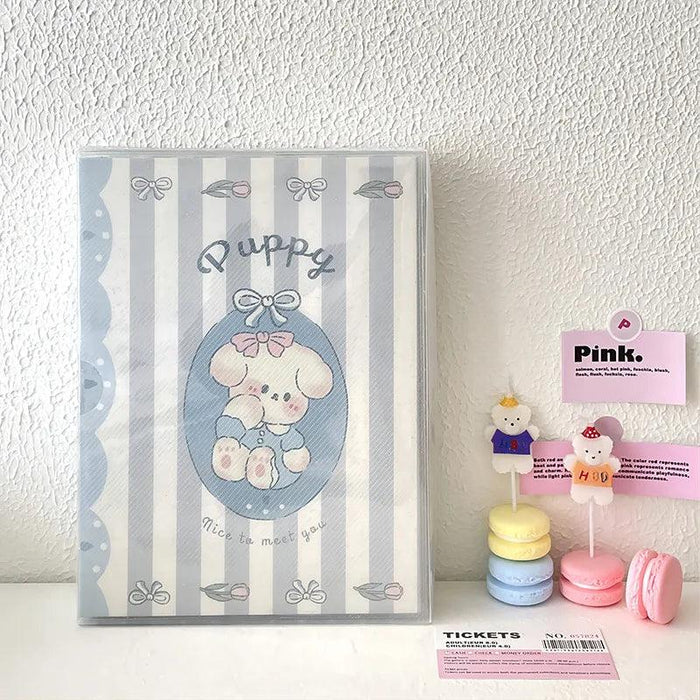 Adorable A5 Kawaii Biscuit Bear Photocard Organizer with Protective Dust Cover for Kpop Enthusiasts