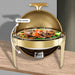 6L Stainless Steel Buffet Food Warmer with Innovative Flip-Top Lid