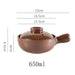 Artisan Earthenware Casserole Pot with Ergonomic Handle - Choose Between 650ml & 900ml for Rice, Noodles, Porridge, and Soups