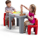 Creative Playtime Table and Chair Set for Kids in Gray and Red