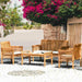 Chic 4-Piece Acacia Wood Patio Lounge Set with Cushions and Coffee Table for Outdoor Relaxation