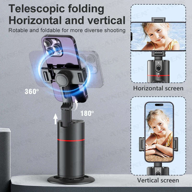 Smartphone Gimbal Stabilizer with 360° Rotation, Face Tracking, and Remote Control