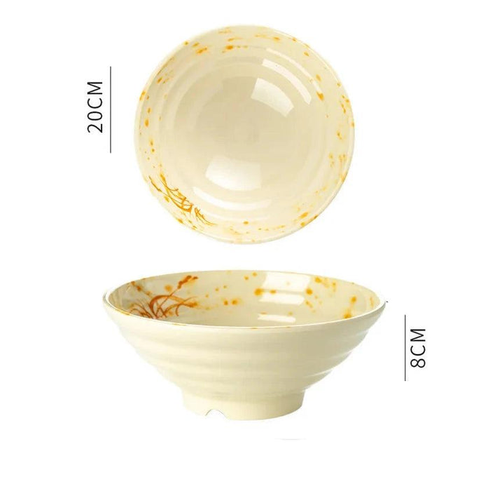 Sophisticated Japanese Melamine Noodle Bowl - Stylish Faux Porcelain Dining Set