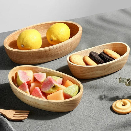 Large Japanese Wooden Nautical Bowl for Salad and Fruit - Elegant Heat-Resistant Tableware