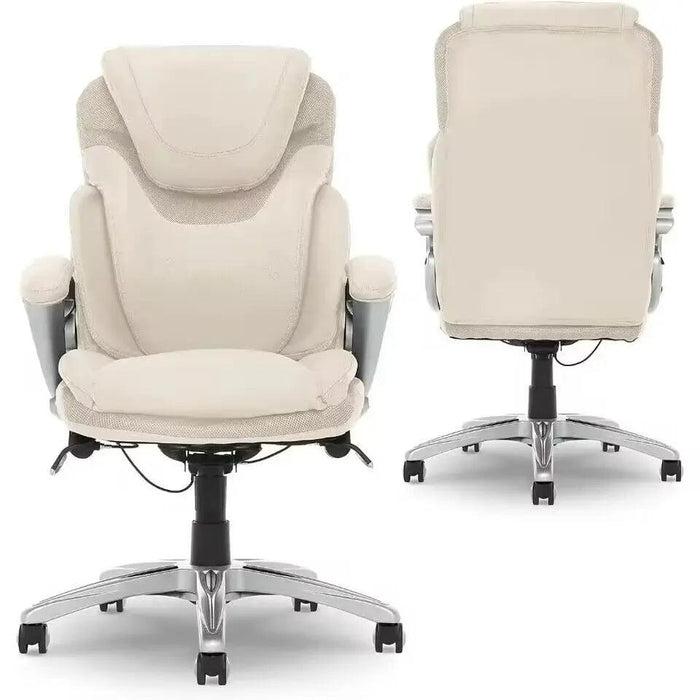 Executive Leather Office Chair with Advanced Ergonomic Support and 360° Rotation