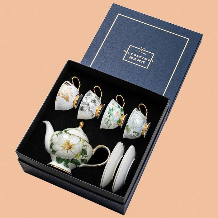 Elegant Travel Tea and Coffee Set with Effortless Lazy Saucers