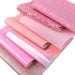 Sparkling Pink Faux Leather Crafting Set - 7 Glitter Sheets, 20x33cm Each