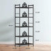 Multi-Functional 5-Tier Black Metal Storage Rack for Home and Kitchen