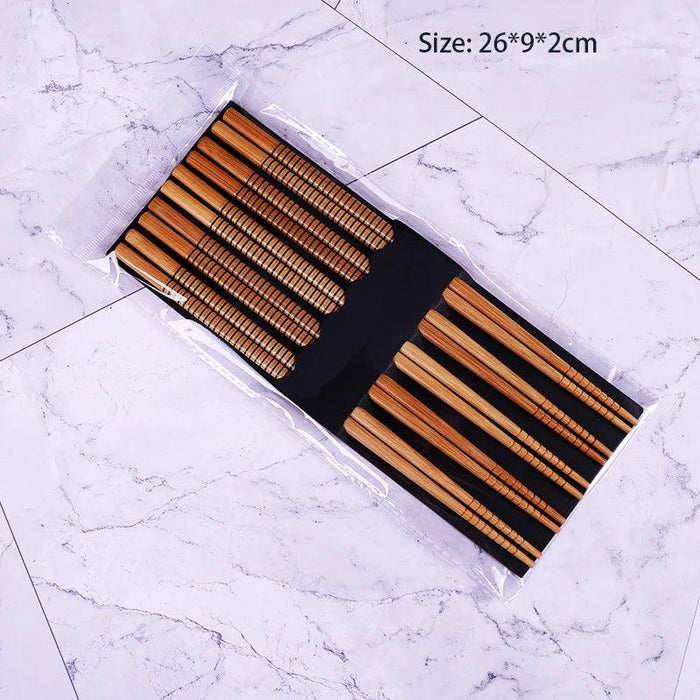 5 Pairs of Non-Slip Japanese Bamboo Chopsticks