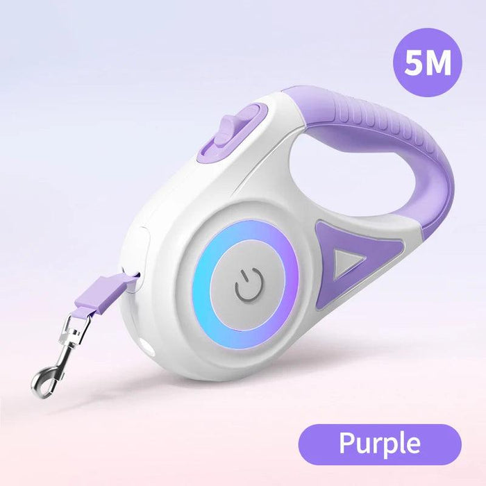 5M Stylish LED Dog Leash with Retractable Design for Safe Night Walks